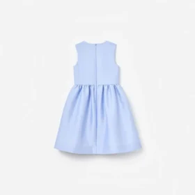 Blue Taffeta Sequin Embellished Dress