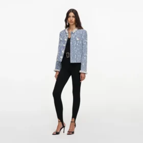 Blue Textured Denim Jacket