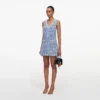 Blue Textured Denim Mini Dress Blue Textured Denim Mini Dress