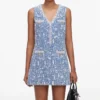 Blue Textured Denim Mini Dress Blue Textured Denim Mini Dress