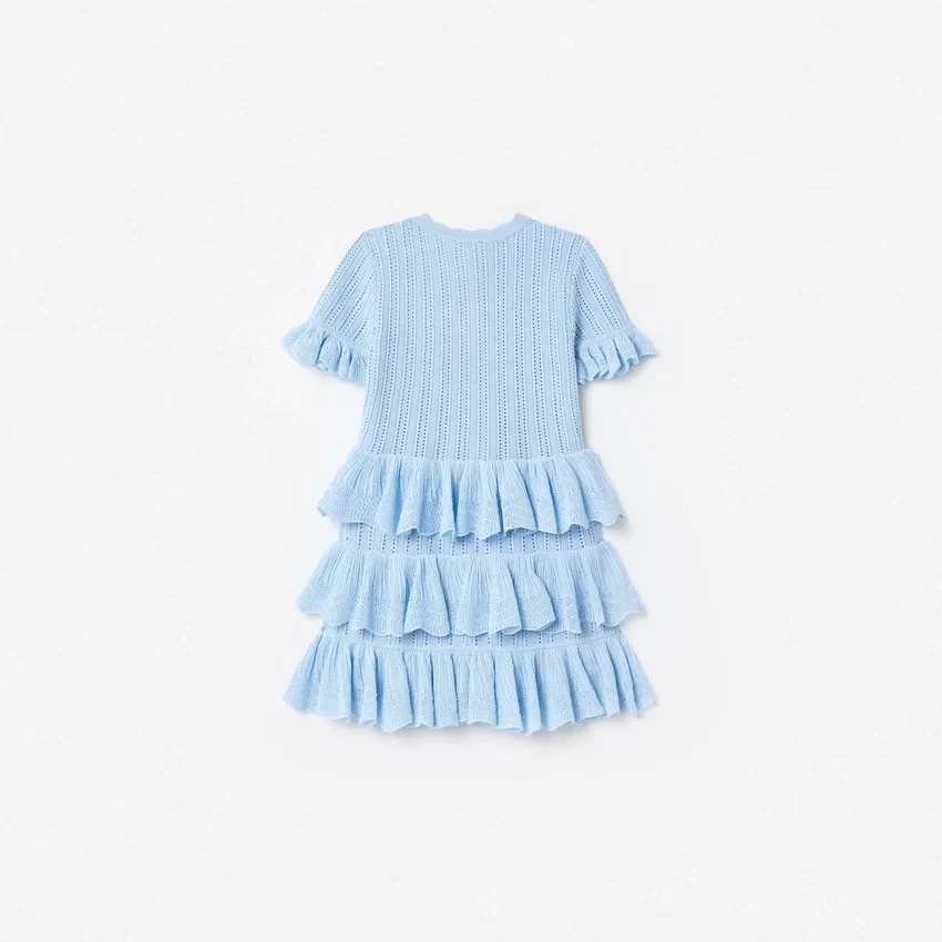 Blue Tiered Knit Dress Blue Tiered Knit Dress