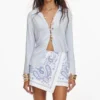 Blue Viscose Jersey Top Blue Viscose Jersey Top