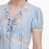 Blue Viscose Lace Top Blue Viscose Lace Top