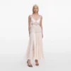 Blush Satin Lace Midi Dress Blush Satin Lace Midi Dress