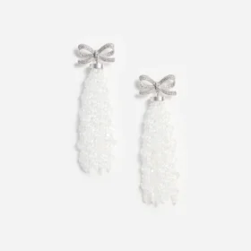 Bow Beaded Waterfall Earrings
