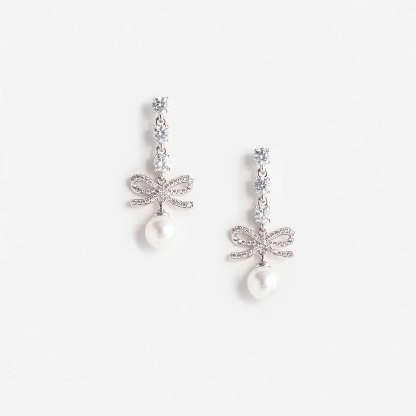 Bow Crystal Charm Earring Bow Crystal Charm Earring