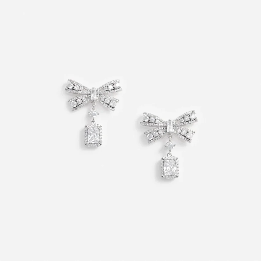 Bow Crystal Drop Earrings Bow Crystal Drop Earrings
