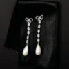 Bow Pearl Droplet Earrings Bow Pearl Droplet Earrings