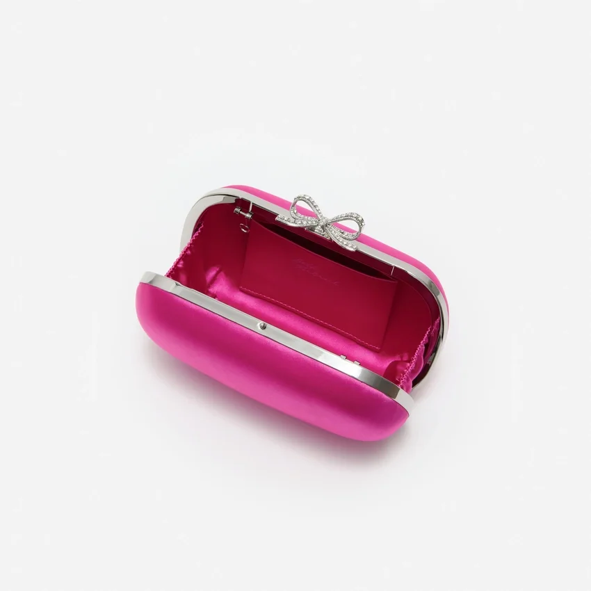 Bright Pink Satin Clutch Bag Bright Pink Satin Clutch Bag
