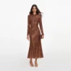 Bronze Rhinestone Midi Dress Bronze Rhinestone Midi Dress