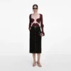 Brown Contrast Lace Knit Top Brown Contrast Lace Knit Top
