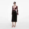 Brown Contrast Lace Knit Top Brown Contrast Lace Knit Top