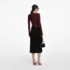 Brown Contrast Lace Knit Top Brown Contrast Lace Knit Top