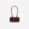 Brown Croc Leather Mini Shoulder Bag Brown Croc Leather Mini Shoulder Bag