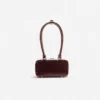 Brown Croc Leather Mini Shoulder Bag Brown Croc Leather Mini Shoulder Bag