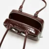 Brown Croc Leather Mini Shoulder Bag Brown Croc Leather Mini Shoulder Bag