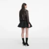 Brown Cropped Leather Jacket