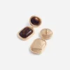 Brown Enamel Gold Tiered Earrings Brown Enamel Gold Tiered Earrings