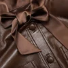 Brown Faux Leather Playsuit Brown Faux Leather Playsuit