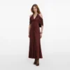 Brown Jersey Drape Midi Dress Brown Jersey Drape Midi Dress