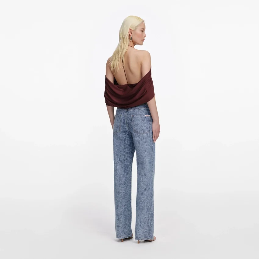 Brown Jersey Drape Top Brown Jersey Drape Top