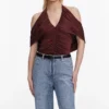 Brown Jersey Drape Top Brown Jersey Drape Top