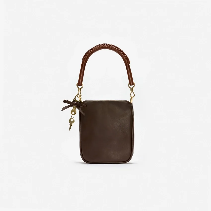 Brown Leather Mini Tote Bag Brown Leather Mini Tote Bag