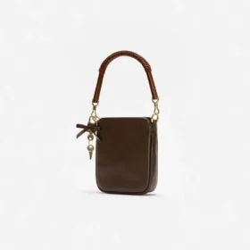 Brown Leather Mini Tote Bag