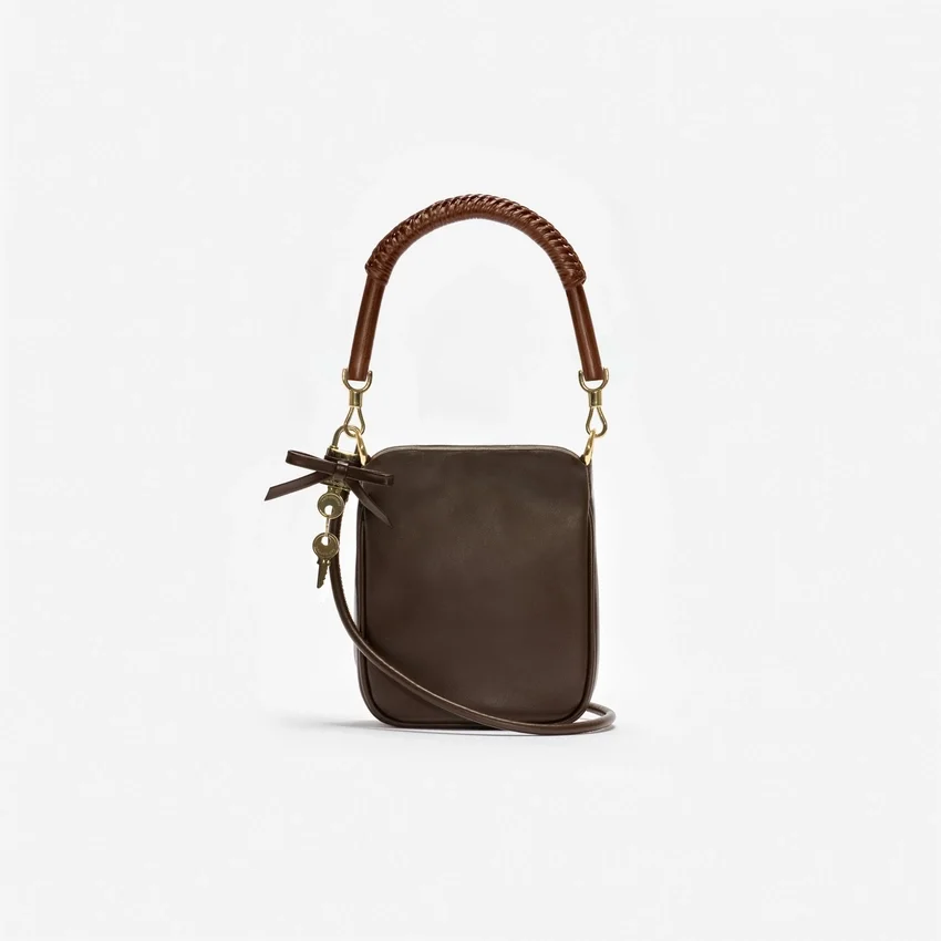 Brown Leather Mini Tote Bag Brown Leather Mini Tote Bag
