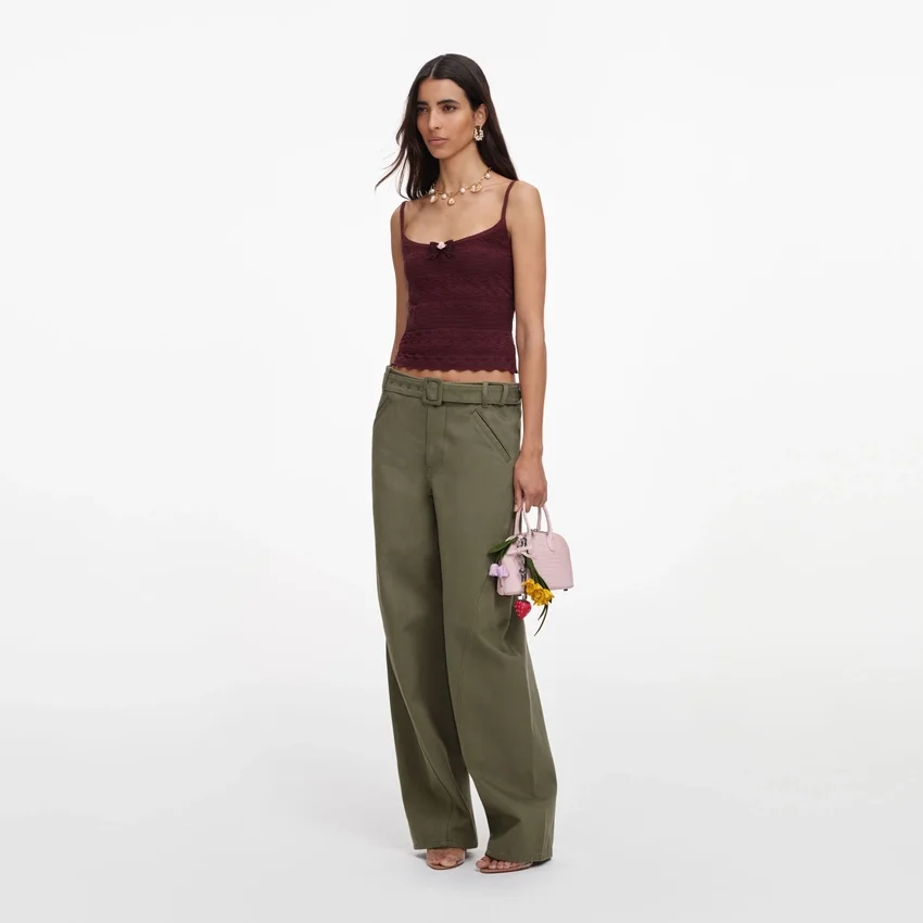 Brown Pointelle Knit Vest Brown Pointelle Knit Vest