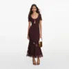 Brown Ribbed Knit Midi Dress Brown Ribbed Knit Midi Dress