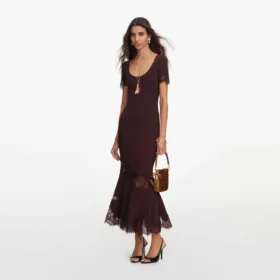 brown ribbed knit midi dress 2 280x280 - Brown Ribbed Knit Midi Dress