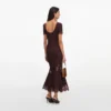 Brown Ribbed Knit Midi Dress Brown Ribbed Knit Midi Dress