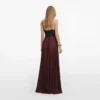 Brown Satin Lace Insert Maxi Dress Brown Satin Lace Insert Maxi Dress