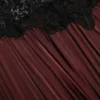 Brown Satin Lace Insert Maxi Dress Brown Satin Lace Insert Maxi Dress