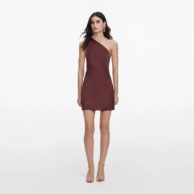 Brown Satin Mini Dress
