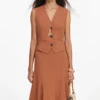 Brown Twill Sleeveless Maxi Dress Brown Twill Sleeveless Maxi Dress