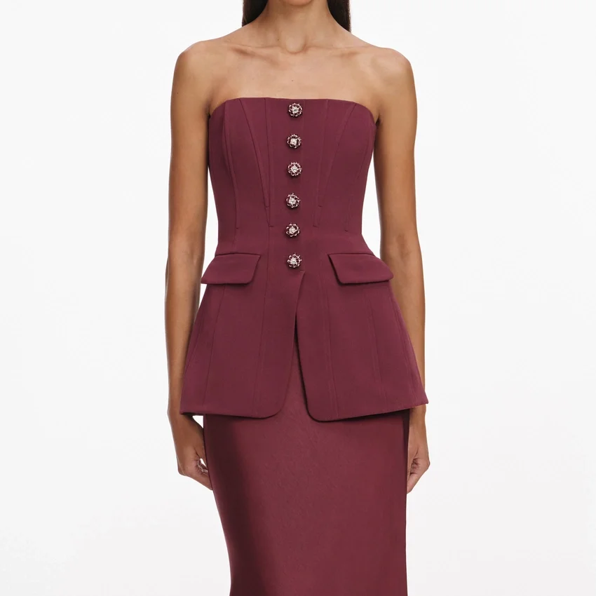 Burgundy Bandeau Maxi Dress Burgundy Bandeau Maxi Dress