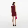 Burgundy Crepe Lace Collar Mini Dress Burgundy Crepe Lace Collar Mini Dress