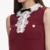 Burgundy Crepe Lace Collar Mini Dress Burgundy Crepe Lace Collar Mini Dress