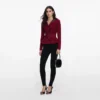Burgundy Crystal Trim Cardigan Burgundy Crystal Trim Cardigan