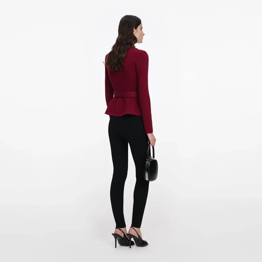 Burgundy Crystal Trim Cardigan Burgundy Crystal Trim Cardigan