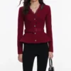 Burgundy Crystal Trim Cardigan Burgundy Crystal Trim Cardigan