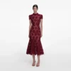 Burgundy Flower Lace Midi Dress Burgundy Flower Lace Midi Dress