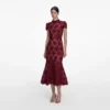 Burgundy Flower Lace Midi Dress Burgundy Flower Lace Midi Dress