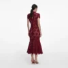 Burgundy Flower Lace Midi Dress Burgundy Flower Lace Midi Dress