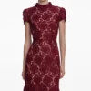 Burgundy Flower Lace Midi Dress Burgundy Flower Lace Midi Dress