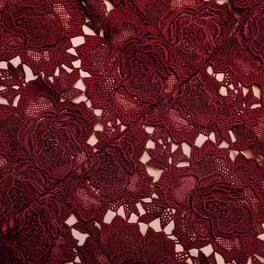 Burgundy Flower Lace Midi Dress Burgundy Flower Lace Midi Dress