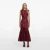 Burgundy Guipure Lace Midi Dress Burgundy Guipure Lace Midi Dress