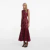Burgundy Guipure Lace Midi Dress Burgundy Guipure Lace Midi Dress